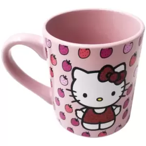 Image of Sanrio Hello Kitty Strawberries Glitter Ceramic Mug