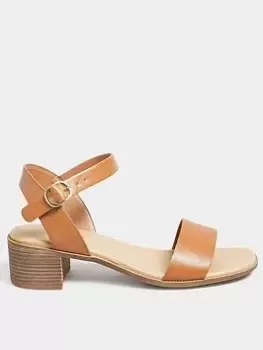 Image of Yours Extra Wide Fit Block Heel Casual Sandal - Tan, Natural, Size 9Eee, Women