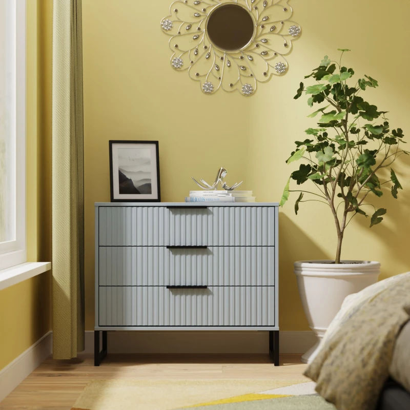 Image of Ready Assembled 2 U Menai 3 Drawer Chest (Ready Assembled) in Light Blue Size: Medium Light Blue Unisex Medium