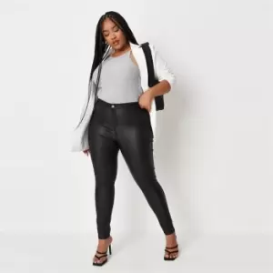 Image of Missguided Plus Size Vice Coated Denim Skinny Jean - Black