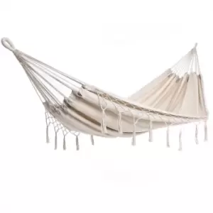 Image of Hammock Camping Garden 300kg DETEX Hanging Swing Travel Day Bed Hiking Canvas Cream