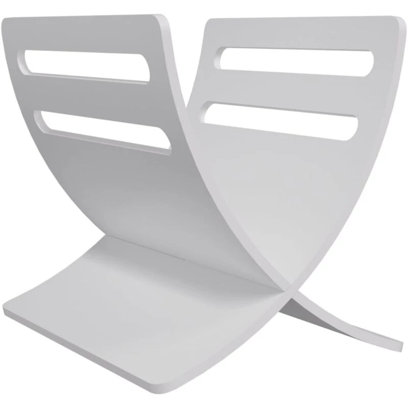 Image of vidaXL Wooden Magazine Rack Floor Standing White Newspaper Storage Holder