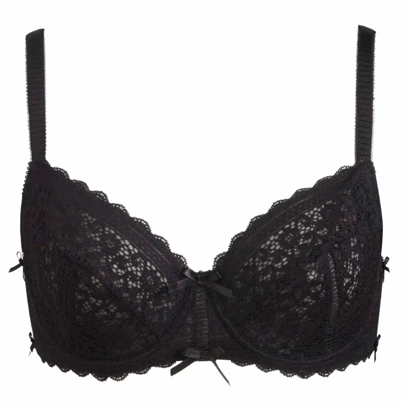 Image of Pomm'Poire Underwired full support bra For Her Pomm'Poire Elena Noir Female 95D