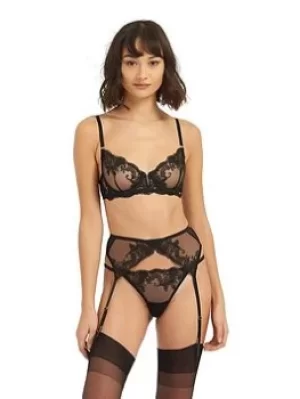 Image of BlueBELLA Marseille Suspender Belt, Black, Size 12, Women