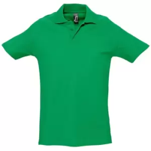 Image of SOLS Mens Spring II Short Sleeve Heavyweight Polo Shirt (XL) (Kelly Green)