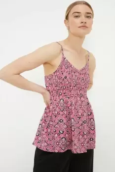 Image of Pink Floral Shirred Cami