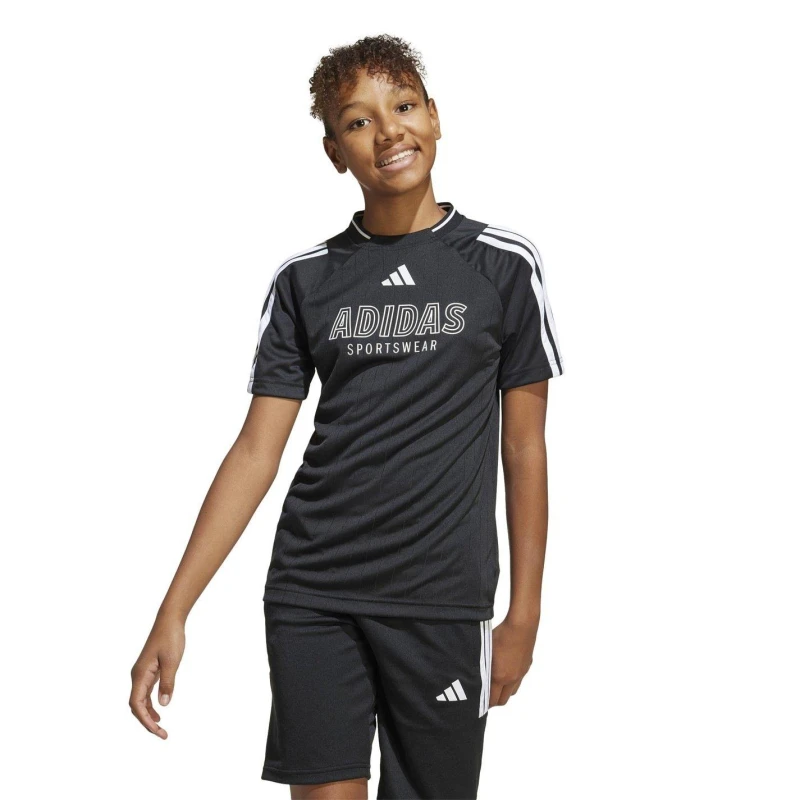 Image of adidas House of Tiro T-Shirt Juniors Black/White male 7-8 Years