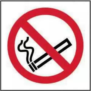 Image of No Smoking Symbol sign 100 x 100mm. Manufactured from strong rigid PVC