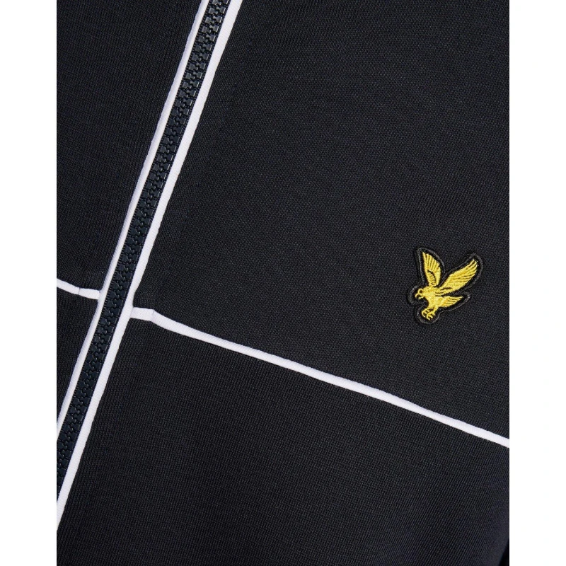 Image of Lyle & Scott Mens Piped Full Zip Track Top in Navy