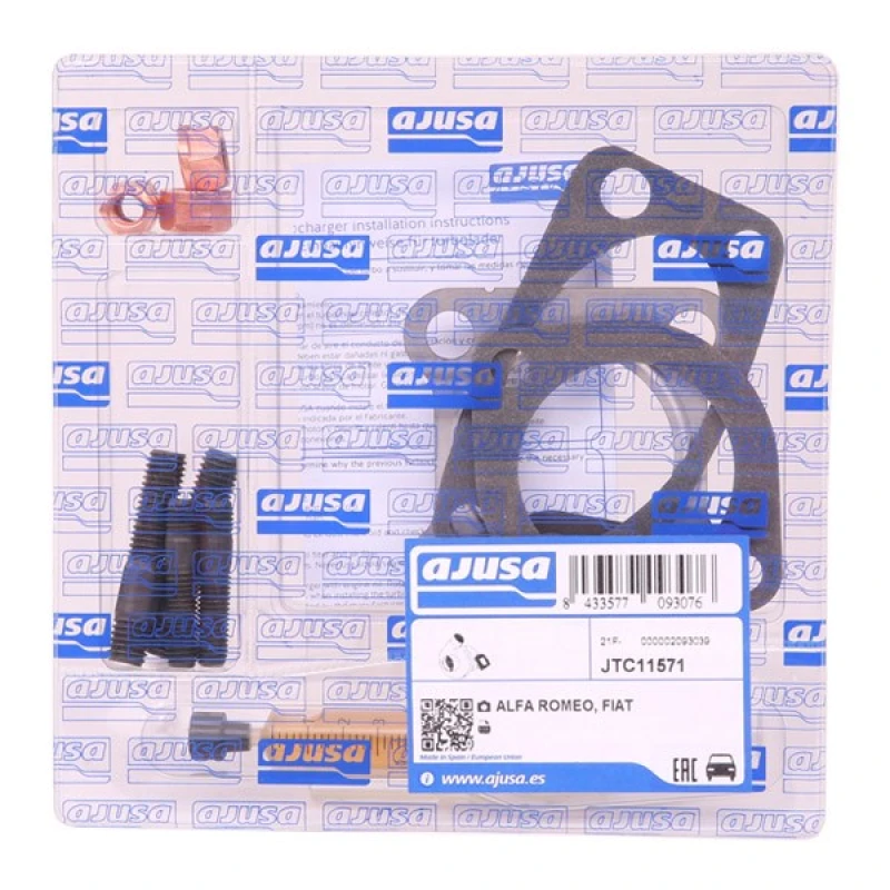Image of AJUSA JTC11571 Mounting Kit, charger with gaskets/seals, syringe with oil Mounting Kit,charger (2420)