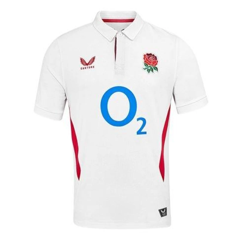 Image of Castore England Rugby Home Classic Shirt 2025 Juniors White/Red unisex 7-8 (S)