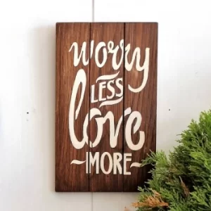 Image of Worry Less Walnut Decorative Wooden Wall Accessory