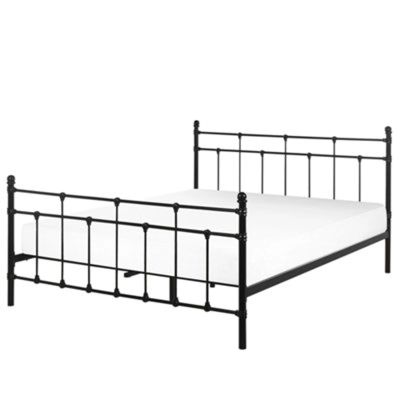 Image of Beliani Bed Metal Lynx 160 X 200 Cm (Eu King Size) Black