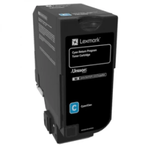 Image of Lexmark 74C20C0 Cyan Laser Toner Ink Cartridge