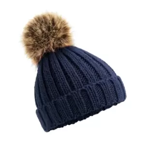 Image of Beechfield Childrens/Kids Pom Pom Chunky Beanie (One Size) (Navy Blue)
