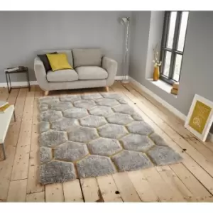 Image of Think Rugs - Noble House 30782 30782 Grey Yellow 180cm x 270cm Rectangle - Grey