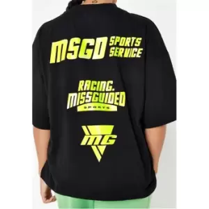 Image of Missguided MSGD Racing Graphic T Shirt - Black