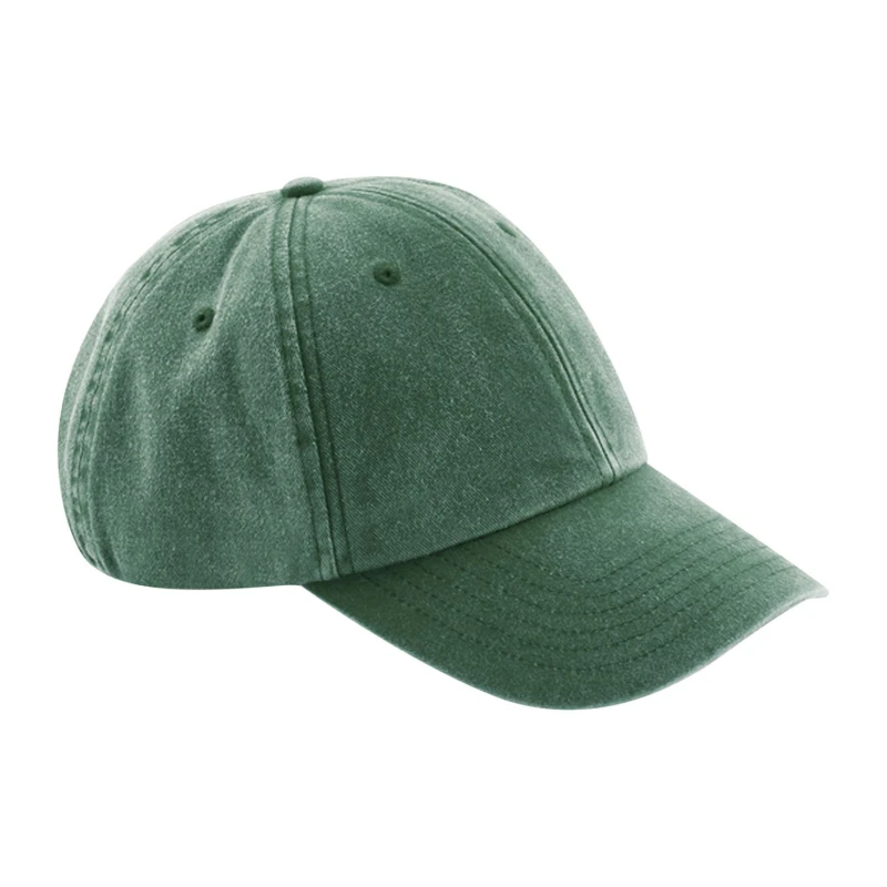Image of Beechfield Beechfield Low Profile Vintage Denim-Look Cap in Bottle Green Bottle Green One Size Unisex 5063377361155