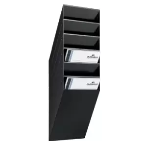 Image of Durable Wall mounted brochure racks, portrait format, 6 x A4, pack of 2, black