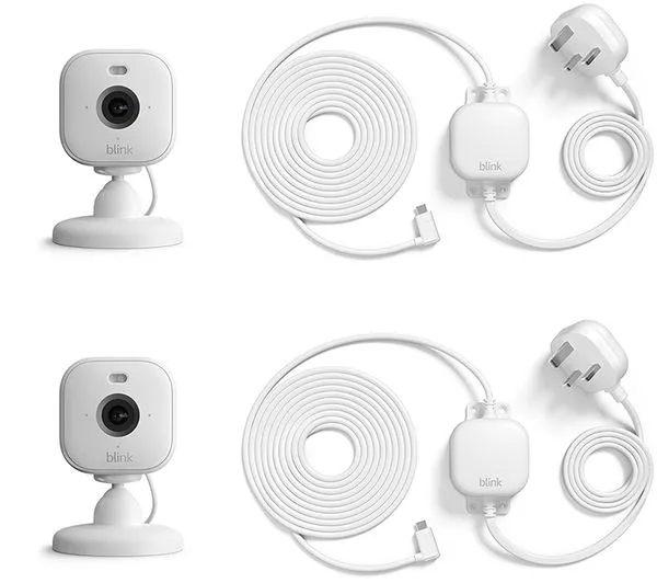 Image of BLINK Mini 2 Full HD 1080p WiFi Security Camera with Weather Resistant Adapter - White 5056489782307