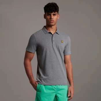 Image of Mens Sport SS Polo - Mid Grey Marl - M