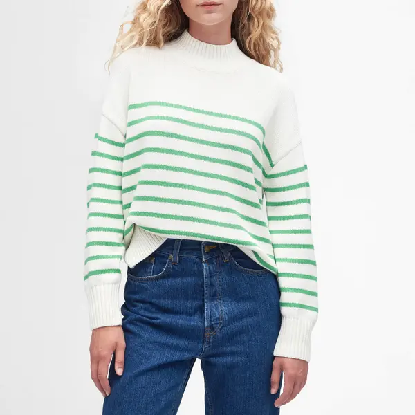 Image of Barbour Oakfield Cotton Jumper - UK14 Multi Knitwear female LKN1461CR71 UK 14