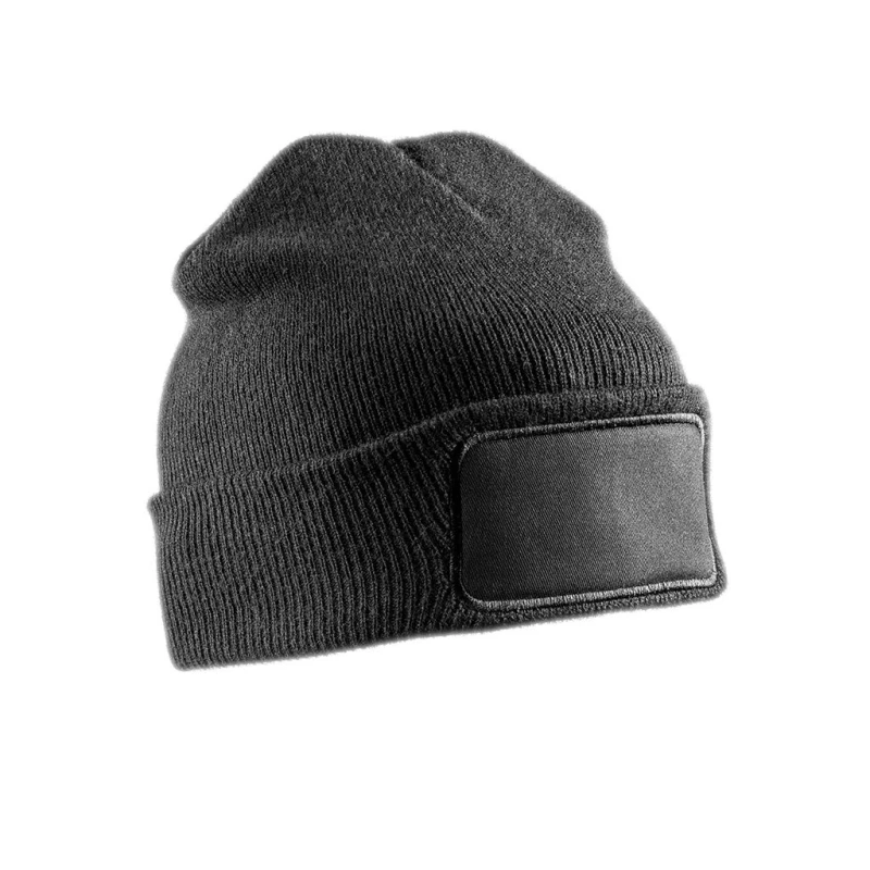 Image of Result Men Result Double Knit Thinsulate Printers Beanie in Black One Size Male 5059444788901
