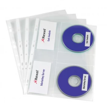 Image of Rexel Nyrex Multi-Punched CD Pocket Pack of 5 2001007