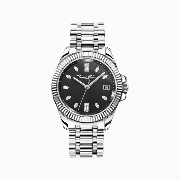 Image of Thomas Sabo Watches Stainless Steel Case Divine Black White Stones Wat