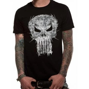 Image of Punisher - Shatter Skull Unisex Small T-Shirt - Black