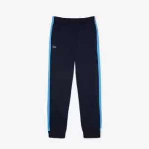 Image of Mens Lacoste SPORT Run-Resistant Tennis Trackpants Size 4 - M Navy Blue / Blue / White
