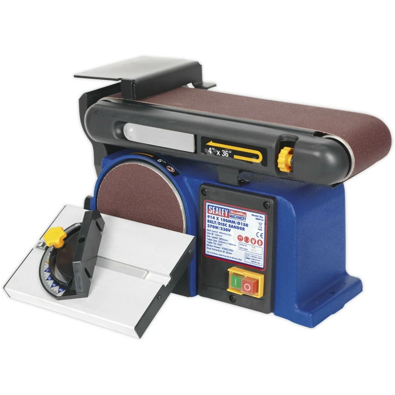 Image of Loops Portable Table Mounted Disc / Belt Sander - 370W 230V - 915 x 100mm & 150mm Multi