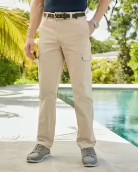 Image of Cotton Traders Mens Farnham Cargo Trousers in Beige