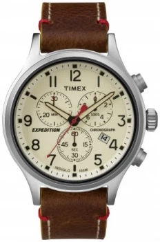 Image of Timex Mens Expedition Scout Brown Strap Watch 42mm