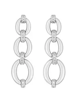 Image of Jon Richard Silver Plated Fine Link Drop Earrings