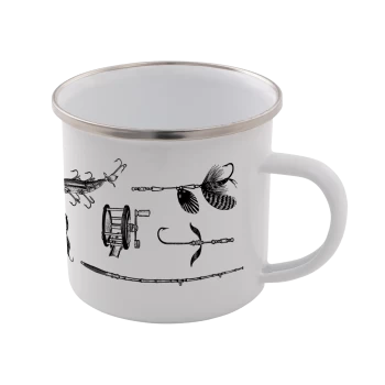 Image of Fishing Enamel Mug - White