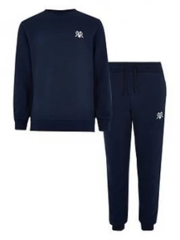Image of River Island Mini RVR Sweat Jogpant Outfit Navy Size 7-8 Years Boys