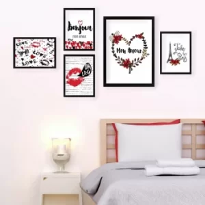 Image of SET_067 Multicolor Decorative Framed Painting (5 Pieces)