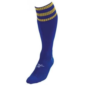 Image of PT 3 Stripe Pro Football Socks LBoys Royal/Gold