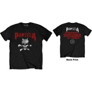 Image of Pantera - Horned Skull Stencil Mens Medium T-Shirt - Black