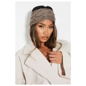 Image of I Saw It First Cable Knit Headband - Brown