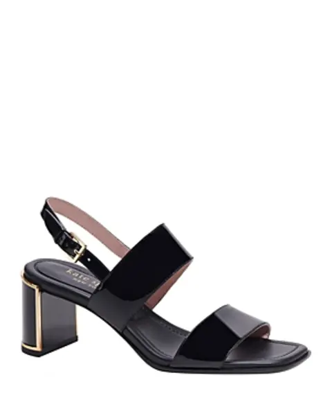 Image of kate spade new york Womens Merritt Patent Leather Block Heel Sandals