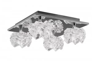 Image of Flush Ceiling 4 Light G9 Square, Polished Chrome
