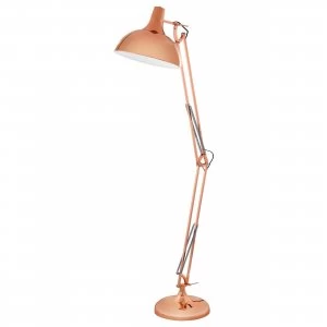 Image of EGLO ES/E27 Borgillio Copper Floor Light 60W - 94705