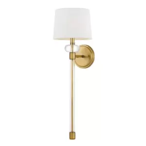 Image of Quoizel Barbour Wall Lamp with Shade Weathered Brass