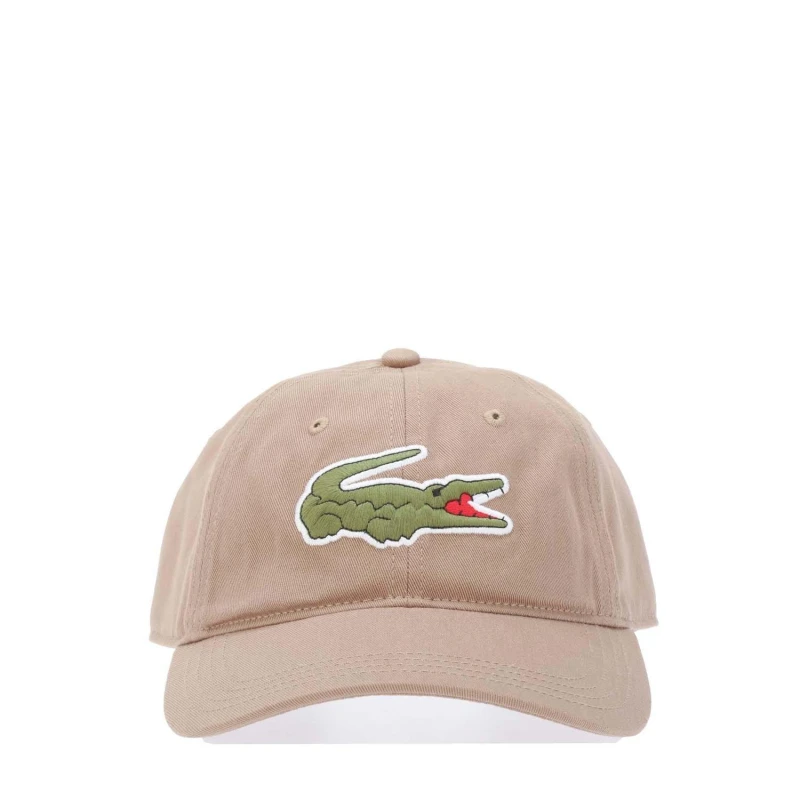 Image of Lacoste Garbardine Logo Cap - Beige Beige One Size