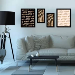 Image of 4P3040SCT024 Multicolor Decorative Framed MDF Painting (4 Pieces)