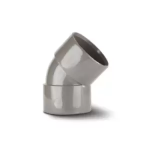 Image of Polypipe WS18g Solvent Weld Waste System 45 Degree Obtuse Bend 40mm Grey