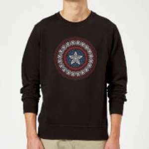 Image of Marvel Captain America Oriental Shield Sweatshirt - Black - M