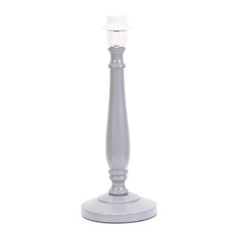 Image of ValueLights Victoria Traditional Wooden Stem Table Lamp Base Grey